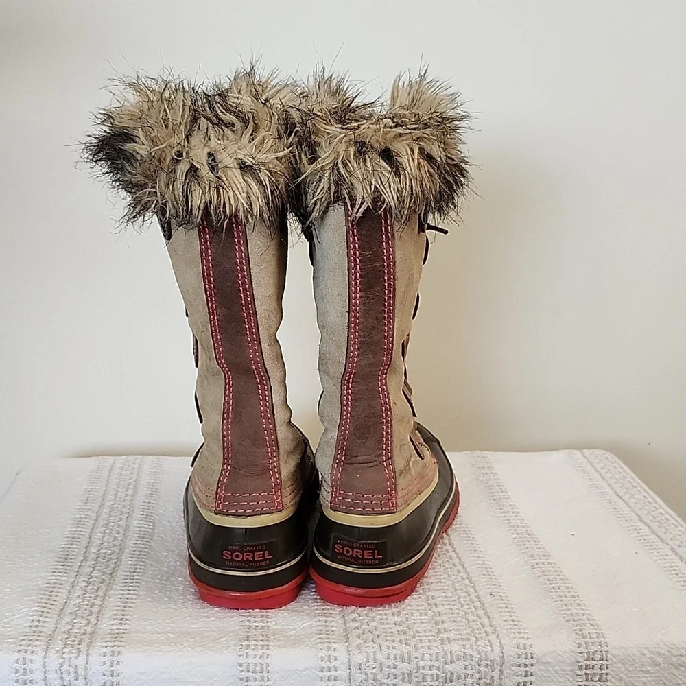 SOREL waterproof faux fur lined boots genuine leather rubber winter boots sz 7